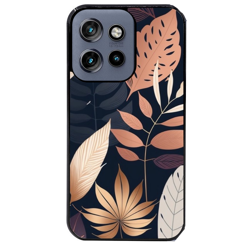 Coque noire taperso pour Moto Edge 60 et Neo Fusion Pro avec motif jungle et feuilles protection antichoc personnalisée
