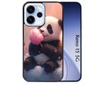 Coque noire taperso pour OPPO Reno 15 et F FS 5G avec motif panda bonbon protection antichoc personnalisée