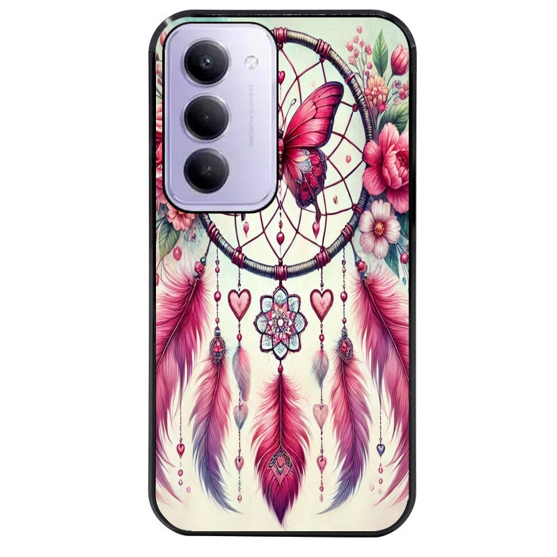 Coque noire taperso pour Redmi 15 4G et 5G avec motif dreamcatcher et papillon protection antichoc personnalisée