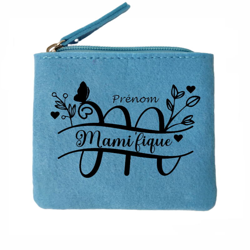 Porte monnaie personnalisé mamie magnifique en feutrine en feutrine