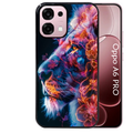 Coque noire taperso pour OPPO A6 PRO 4G et 5G avec motif lion fluo protection antichoc personnalisée