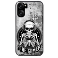 Coque noire taperso pour OnePlus Nord CE5 avec motif tete de mort gamer beton protection antichoc personnalisée