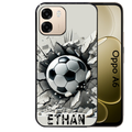 Coque noire taperso pour OPPO A6 A6X 4G et 5G avec motif foot beton personnalisee protection antichoc personnalisée