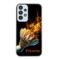 Coque taperso pour Galaxy A13 4G et 5G A23 A53 avec motif badminton flamme personnalise protection antichoc personnalisée