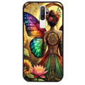 Coque noire taperso pour OPPO A5 A9 2020 avec motif fee et fleurs protection antichoc personnalisée