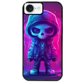 Coque noire taperso pour Iphone 17 17E AIR MAX PRO avec motif tete de mort skull fluo protection antichoc personnalisée