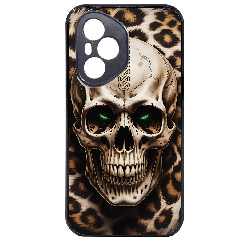 Coque noire taperso pour Honor 400 et Lite Pro Smart avec motif tete de mort leopard protection antichoc personnalisée