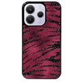 Coque noire taperso pour Redmi Note 14 et PRO PLUS 4G 5G avec motif zebre grenat protection antichoc personnalisée
