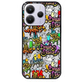 Coque noire taperso pour Redmi Note 14 et PRO PLUS 4G 5G avec motif tag et graffiti protection antichoc personnalisée