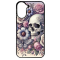 Coque noire taperso pour POCO C71 4G avec motif tete de mort pastel protection antichoc personnalisée