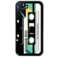 Coque noire taperso pour OPPO A16 et A16S personnalisable avec motif cassette vintage protection antichoc personnalisée