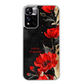 Coque taperso pour Redmi Note 11 4G PRO 5G 11S avec motif fleur rouge avec prenom protection antichoc personnalisée