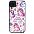 Coque noire taperso pour galaxy A22 A32 A52 A52S 4G 5G  avec motif licorne arc en ciel protection antichoc personnalisée