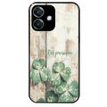 Coque noire taperso pour OPPO A40 avec motif bois et trefle personnalisee protection antichoc personnalisée