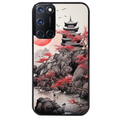 Coque noire taperso pour OPPO Reno 8 LITE avec motif japan et temple protection antichoc personnalisée