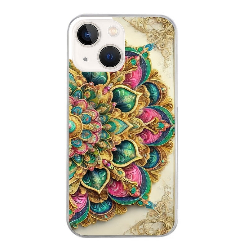Coque taperso pour Iphone 13 et PRO MINI PRO MAX avec motif mandala 3 protection antichoc personnalisée