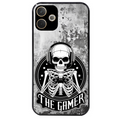 Coque noire taperso pour OPPO A5 PRO 4G et 5G avec motif tete de mort gamer beton protection antichoc personnalisée