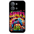 Coque noire taperso pour POCO C85 avec motif gamer life protection antichoc personnalisée