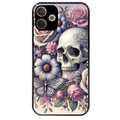 Coque noire taperso pour OPPO A5 PRO 4G et 5G avec motif tete de mort pastel protection antichoc personnalisée