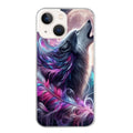 Coque taperso pour Iphone 12 et PRO MINI PRO MAX avec motif loup et plume protection antichoc personnalisée