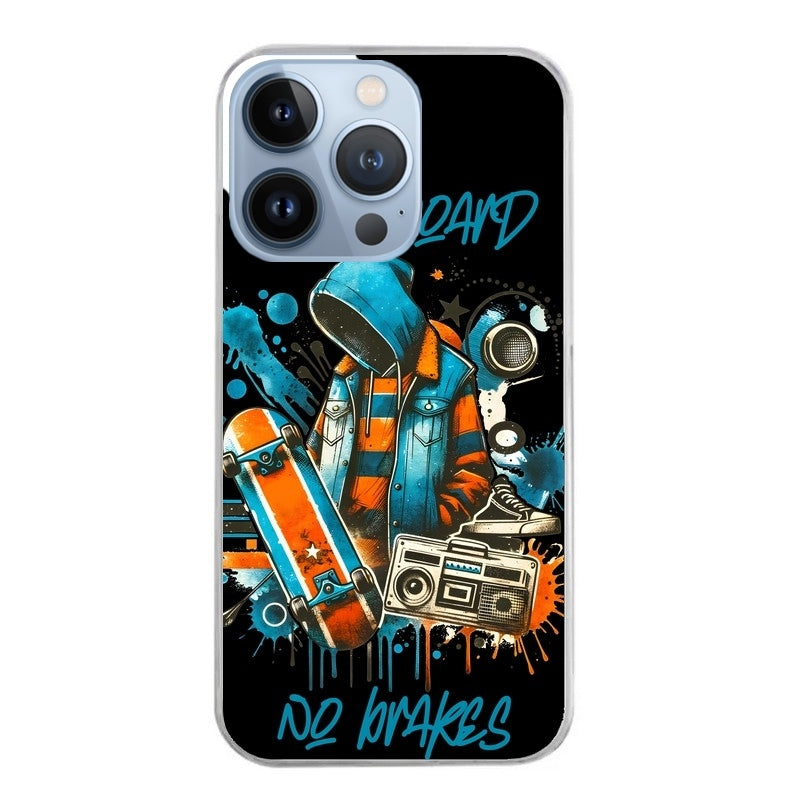 Coque taperso pour Iphone 14 et PRO PLUS PRO MAX avec motif skate board protection antichoc personnalisée