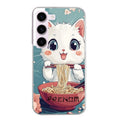 Coque taperso pour galaxy A04S A14 A34 A54 avec motif chat ramen cerisier protection antichoc personnalisée