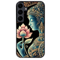 Coque noire taperso pour galaxy A06 A16 A26 A36 A56 avec motif bouddha et lotus protection antichoc personnalisée