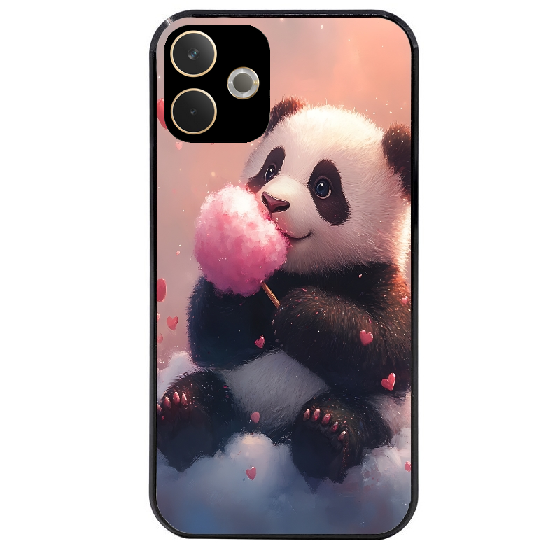 Coque noire taperso pour OPPO A5 PRO 4G et 5G avec motif panda bonbon protection antichoc personnalisée