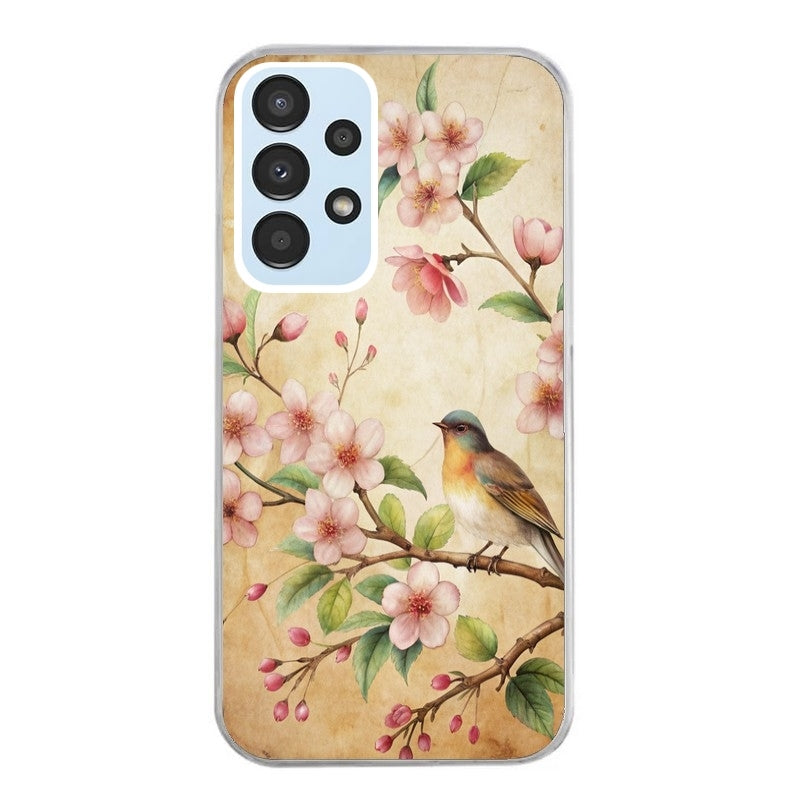Coque taperso pour Galaxy A13 4G et 5G A23 A53 avec motif fleur et colibri protection antichoc personnalisée