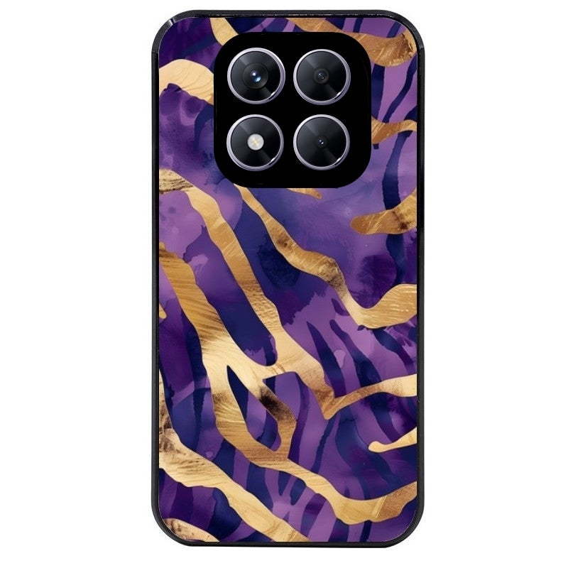 Coque noire taperso pour Redmi Note 14 et PRO PLUS 4G 5G avec motif zebre violet protection antichoc personnalisée