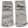 Chaussettes paillettes crème motif maîtresse en vacances