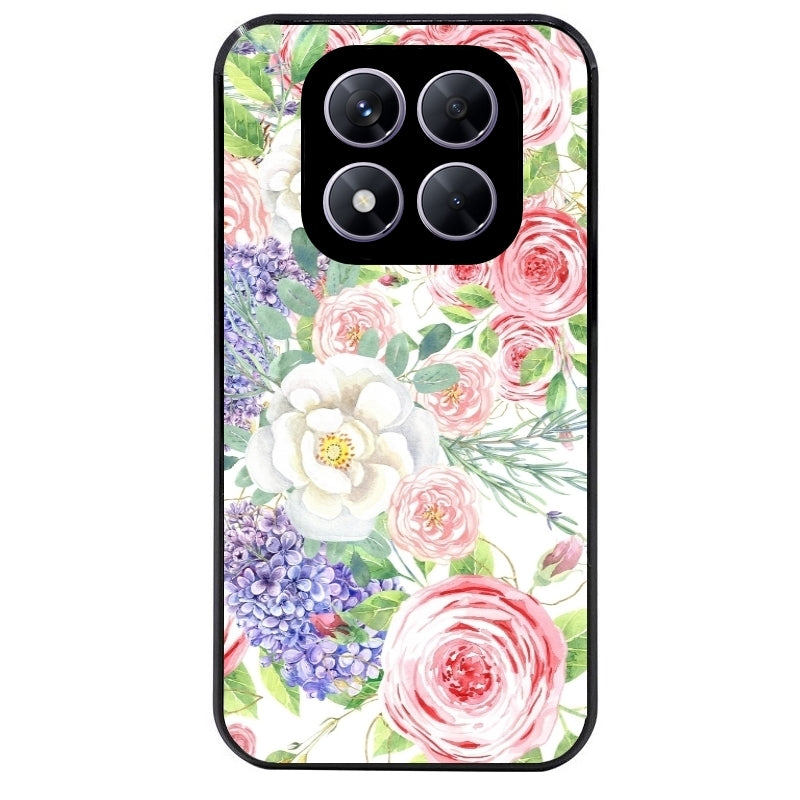 Coque noire taperso pour Redmi Note 14 et PRO PLUS 4G 5G avec motif fleur couleur pastel protection antichoc personnalisée