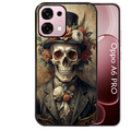 Coque noire taperso pour OPPO A6 PRO 4G et 5G avec motif tete de mort chapeau protection antichoc personnalisée