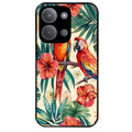 Coque noire taperso pour Redmi 15C 4G et 5G avec motif perroquet et fleurs protection antichoc personnalisée