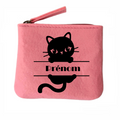 Porte monnaie personnalisé chat prenom en feutrine en feutrine