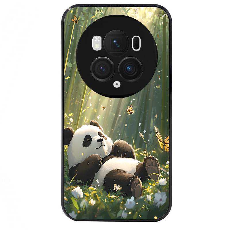 Coque noire taperso pour Magic 5 6 LITE et PRO avec motif panda bambou protection antichoc personnalisée