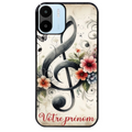 Coque noire taperso pour Redmi A1 et A2 avec motif musique cle sol personnalisee protection antichoc personnalisée