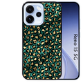 Coque noire taperso pour OPPO Reno 15 et F FS 5G avec motif leopard vert protection antichoc personnalisée