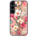 Coque noire taperso pour galaxy A06 A16 A26 A36 A56 avec motif fleur rose protection antichoc personnalisée