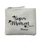 Chaussettes personnalisée paillettes argent motif super maman