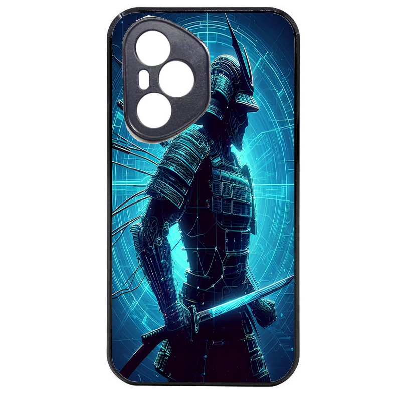 Coque noire taperso pour Honor 400 et Lite Pro Smart avec motif samourai bleu protection antichoc personnalisée