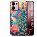 Coque noire taperso pour OPPO A6 PRO 4G et 5G avec motif paon japan protection antichoc personnalisée