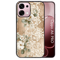 Coque noire taperso pour OPPO A6 PRO 4G et 5G avec motif bois et dentelle 1 protection antichoc personnalisée