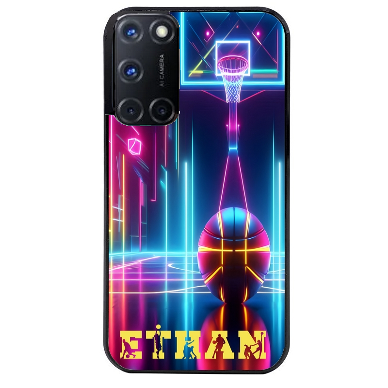 Coque noire taperso pour OPPO Reno 8 LITE avec motif basket electro personnalisee protection antichoc personnalisée