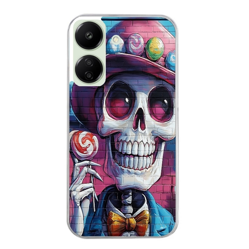 Coque taperso pour POCO C65 4G avec motif tete de mort tag protection antichoc personnalisée