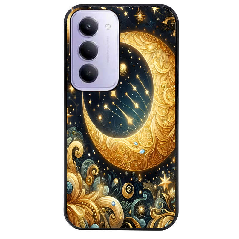 Coque noire taperso pour Redmi 15 4G et 5G avec motif lune astre protection antichoc personnalisée