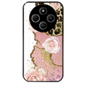 Coque noire taperso pour POCO C75 avec motif marbre fleur leopard protection antichoc personnalisée