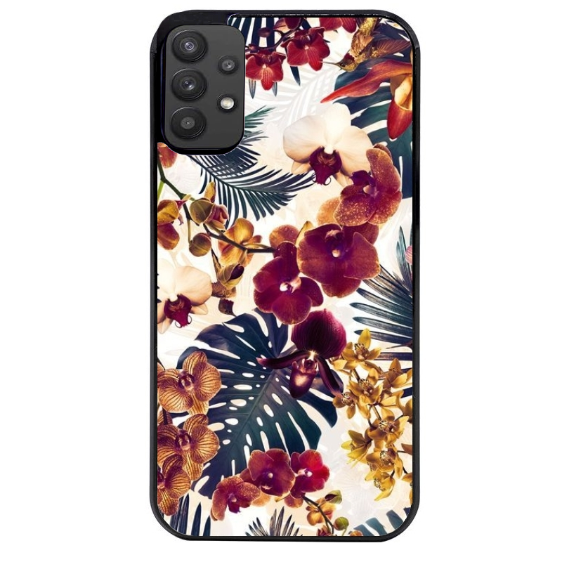 Coque noire taperso pour galaxy A22 A32 A52 A52S 4G 5G  avec motif jungle couleurs d'automne protection antichoc personnalisée