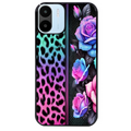 Coque noire taperso pour Redmi A1 et A2 avec motif leopard et fleur protection antichoc personnalisée