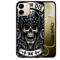 Coque noire taperso pour OPPO A6 A6X 4G et 5G avec motif mort motard protection antichoc personnalisée